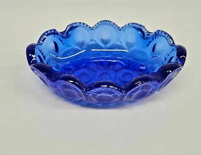 Moon And Star Glass Cobalt Blue Oval Ashtray Trinket Dish  • $25.99
