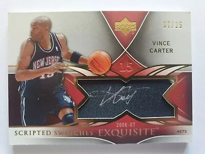 2006-07 Exquisite Collection Scripted Swatches #SSVC Vince Carter Nets /25 RARE • $2500