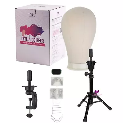 £10.99 • Buy Wig Cork Canvas Block Head With Mannequin Head Tripod Stand Holder Stand W/ Pins