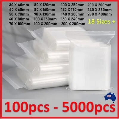 5pcs-5000pcs AU Small To Large Zip Lock Plastic Bags Reclosable  Zipper HQ SYD • $445.65