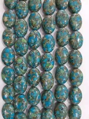 Iolite Turquoise Oval 17X12X7MM Flat Plain APPR.23 Beads 1STRAND 2 Strands 1LOT • £14