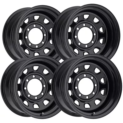 (Set Of 4) Vision 84 D Window 15x8 6x5.5  -19mm Gloss Black Wheels Rims 15  Inch • $275.96