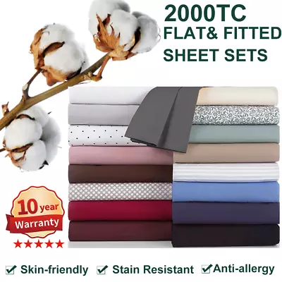 $7.47 • Buy 100%Egyptian Cotton Fuzzy Feeling Sheet Set Single Double Queen King Single Size