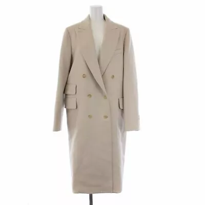 Max Mara Recent Model Double Breasted Coat Cashmere Blend Size 46(L-XL) Ivory • $647.31