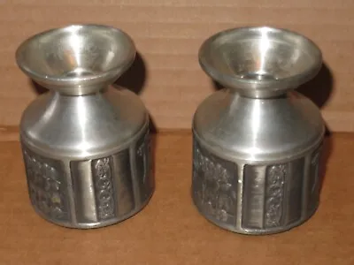 Pair Of Norway HS Pewter Candle Holders Konge Nordic Viking • $11.99