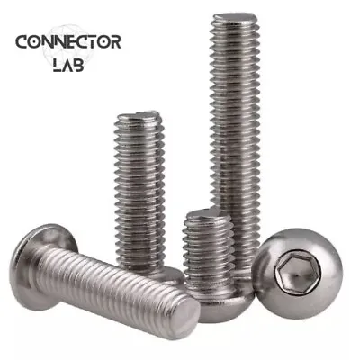 £0.99 • Buy M4 Allen Bolts Button Screws 304 Stainless Steel A2 Dome  Socket Head  ALL SIZES
