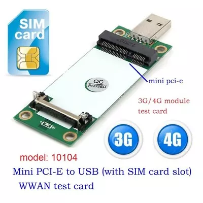 Mini PCI-e Wireless To USB Adapter Card With SIM Card Slot For 3G 4G WWAN Module • $10.42