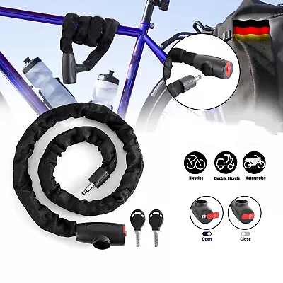 Heavy Duty Motorcycle Bike Bicycle Chain Lock Anti-theft Padlock Security W/ Key • $13.15