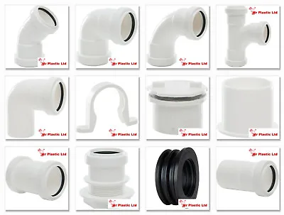 Polypipe 40mm Push Fit Waste Pipe Fittings In White (actual Size 41mm) • £4.04