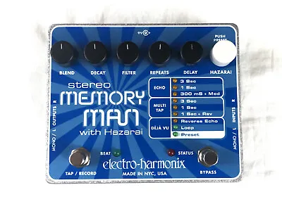 Used Electro-Harmonix EHX Stereo Memory Man With Hazarai Delay Looper Pedal • $198.99
