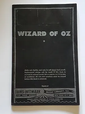 Vtg 1978 Wizard Of Oz Musical Script Songbook Sheet Music Tams Witmark New York • $59.99