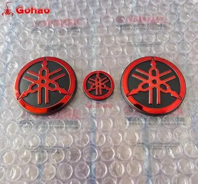 25 50mm 3pcs Red  Fuel Gas Tank Emblems Decal Sticker 3D For R1 R3 R6 YZF Bikes • $14.39