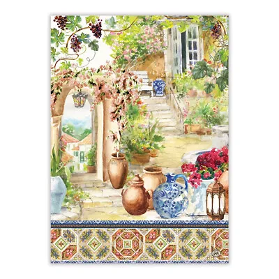 Michel Design Works Cotton Kitchen Tea Towel Tuscan Terrace - NEW • $10