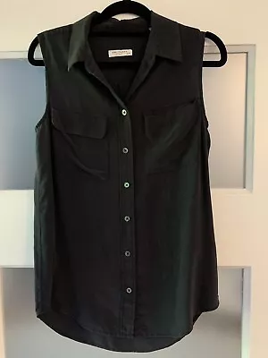 Black Silk Equipment Button Up Short Sleeve Blouse Size XS / 6 • $50