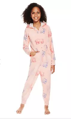 M&S Hooded Tatty Teddy Peach Fleece Me To You All In One Size 11 - 12 Years D17A • £17