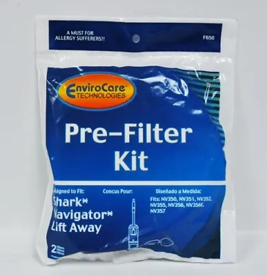 $8.69 • Buy New EnviroCare Pre-Filter 2 Pack Fits SHARK NAVIGATOR LIFT-AWAY Upright Vacuum