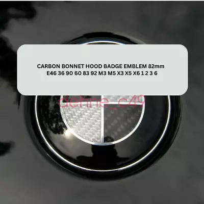 CARBON BONNET HOOD BADGE EMBLEM 82mm  E46 36 90 60 83 92 M3 M5 X3 X5 X6 1 2 3 6 • $20.99