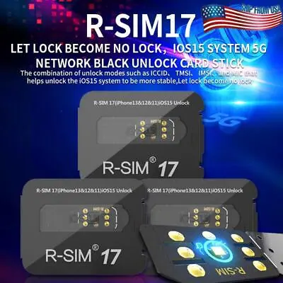 Upgrade RSIM 17 Nano Unlock Card For IPhone 13Pro 12Pro Max X XS Max 8 IOS 15 YU • $12.79