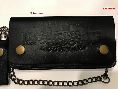 Genuine Leather Motorcycle Trucker Biker Chain Wallet Inside Zipper B 28 • $17.99