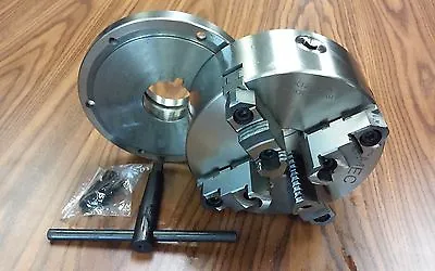 8  4-Jaw Self-Centering  Lathe Chuck Top&bottom Jaws W. L00 Adapter Plate-new • $289