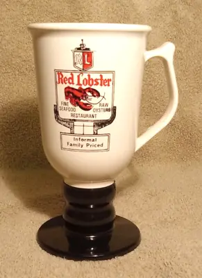 Vintage RED LOBSTER Seafood Restaurant Pedestal Plastic Cup Mug Black & White • $6.95