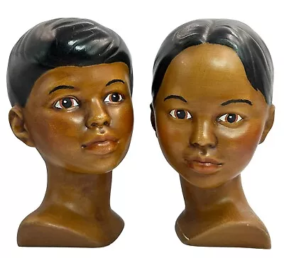 Vintage Pair Of Marwal Hawaiian Polynesian Head Busts Of A Younger Girl & Boy • $12.60