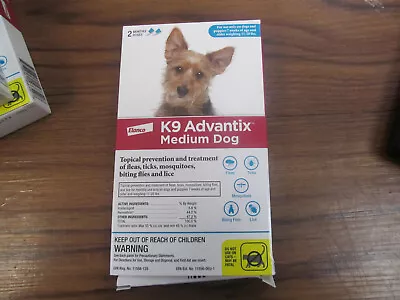 Dog Flea And Tick Killer | Elanco K9 Advantix | Medium Dogs 11-20 LBS ~ 2  Doses • $20