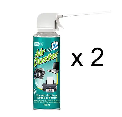 £9.45 • Buy 2 X 400ml Compressed Air Duster Cleaner Can Canned Laptop Keyboard Mouse