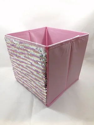 Foldable Storage Sequin Collapsible Box Home Clothes Organizer Fabric Cube • £3.99