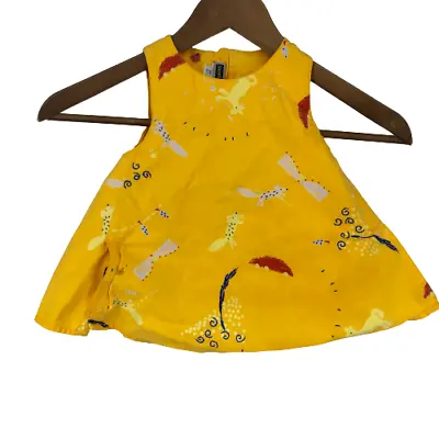 £12.26 • Buy Marese Kids Girls Dress Animal Print Zoo Trapeze Boutique Yellow 6 Months 67