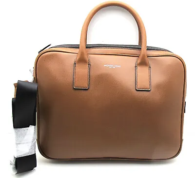 Authentic NEW MICHAEL KORS WARREN Leather Compact Briefcase LapTop Luggage Brown • $199.98