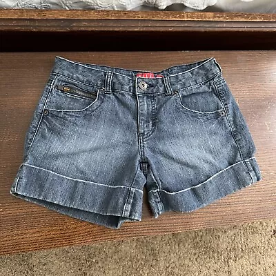 ELLE Denim Shorts Women's Size 4 Blue Medium Wash Zipper Accents • $18.99