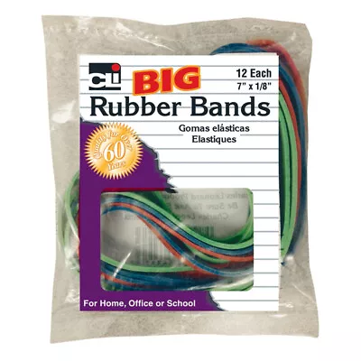 Charles Leonard Big Rubber Bands 7  X 1/8  Pack Of 12 CHL56317 UPC 02648756... • $11.99