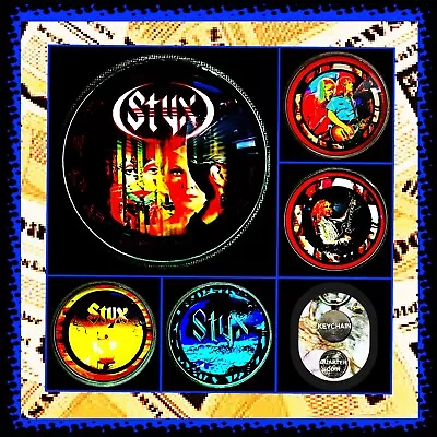 Styx The Grand Illusion Album Covers Set 🎸  Lot Of 5 Keychains • $22.88