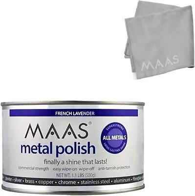 MAAS Metal Polish 1.1 Pound Can With Free Microfiber Cloth Clean Shine • $71.45