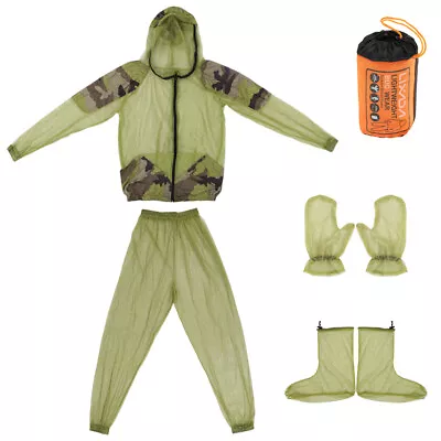 Lixada  Mosquito Repellent Suit Bug  Mesh Hooded Suits Fishing E1B4 • $21.69