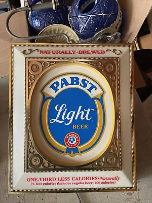 Vintage Pabst Light Beer Bar Sign Advertising Light Up • $52