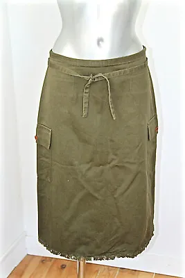 Isabel Marant Luxurious Skirt Tassle Cotton Khaki Size 38 Fr 10 UK 6 USA • $85.17