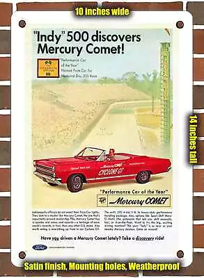 METAL SIGN - 1966 Mercury Comet Cyclone GT Indy 500 Pace Car 2 - 10x14 Inches • $24.61