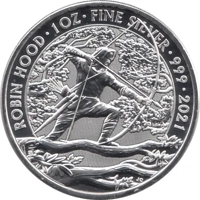 £34.95 • Buy Coin Fine Silver 1oz ROBIN HOOD Bullion Investment £2 Britannia 2021
