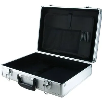 Large Hard Laptop Test Equipment Silver Flight Case Storage Box • £37.55