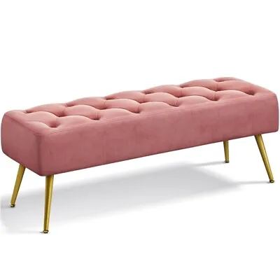Modern Ottoman Bench Velvet Footstool Bench Upholstered Footrest Stool Renewed • $39.99