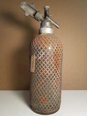 Vintage Seltzer Syphon With Metal Mesh And Tag Sparklets Ltd. London England • $50