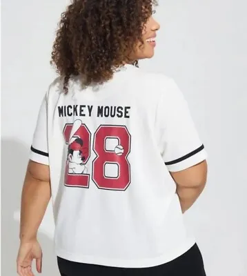 Women's Torrid Disney Mickey Mouse Baseball Jersey Top Size 3 (22-24) • $15