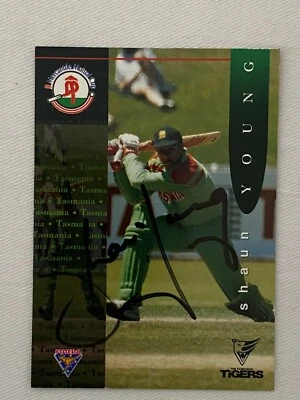 $8 • Buy 1995/96 Futera Cricket Card - Shaun Young (TAS) - Hand Signed Autograph