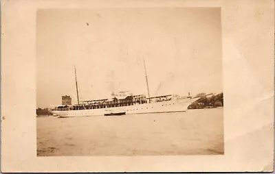 Real Photo Postcard Gorgeous Boat Possibly In/near Detroit Michigan • $10