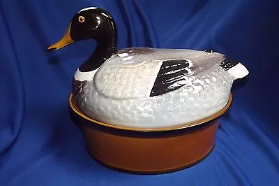  Majolica Vintage Figural Duck Large 13  Long By 8  W Tureen /Game Box Portugal • $30