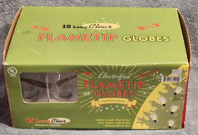Target Vintage Flametip Globes Christmas Lights 15 Clear Brand NEW In Box • $17.95
