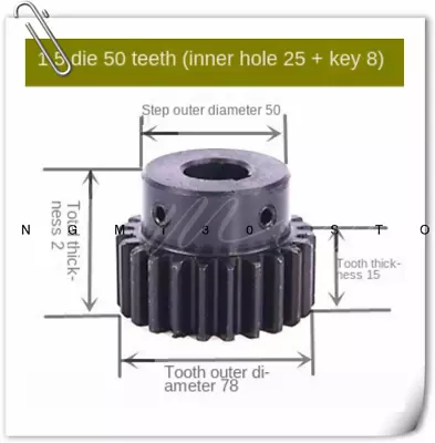 10pc 1.5 Die 50 Hole 25 Key 8 Bump Gear Motor Gear Spur Gear With Step Spur Gear • $531.54