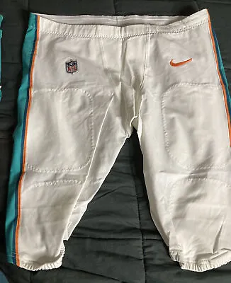 Nike Miami Dolphins Training Facility Cropped Pants Tie Up Sz 36 White No Mesh • $17.99